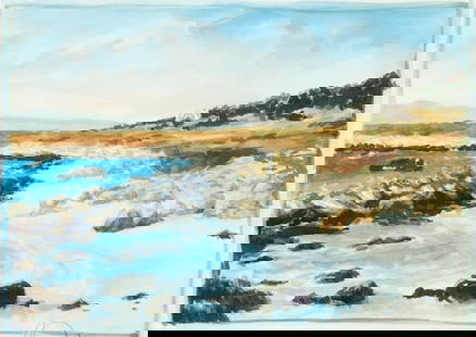 Gordon Mortensen Near Point Joe Watercolor 1978 Signed: Mortensen, Gordon (American, contemporary), Near Point Joe, 1978, watercolor, pencil signed lower right, image size 9.25 x 12.75 inches , framed 18.25 x 21.5 inches.