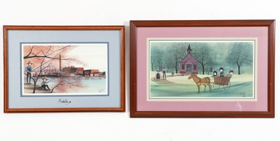Pair of P Buckley Moss including Allegheny Heritage Signed