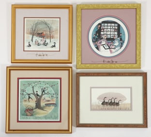4 P Buckley Moss Friendship Scenes Signed