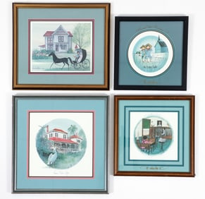 4 P Buckley Moss Everyday Scenes and Residences Signed
