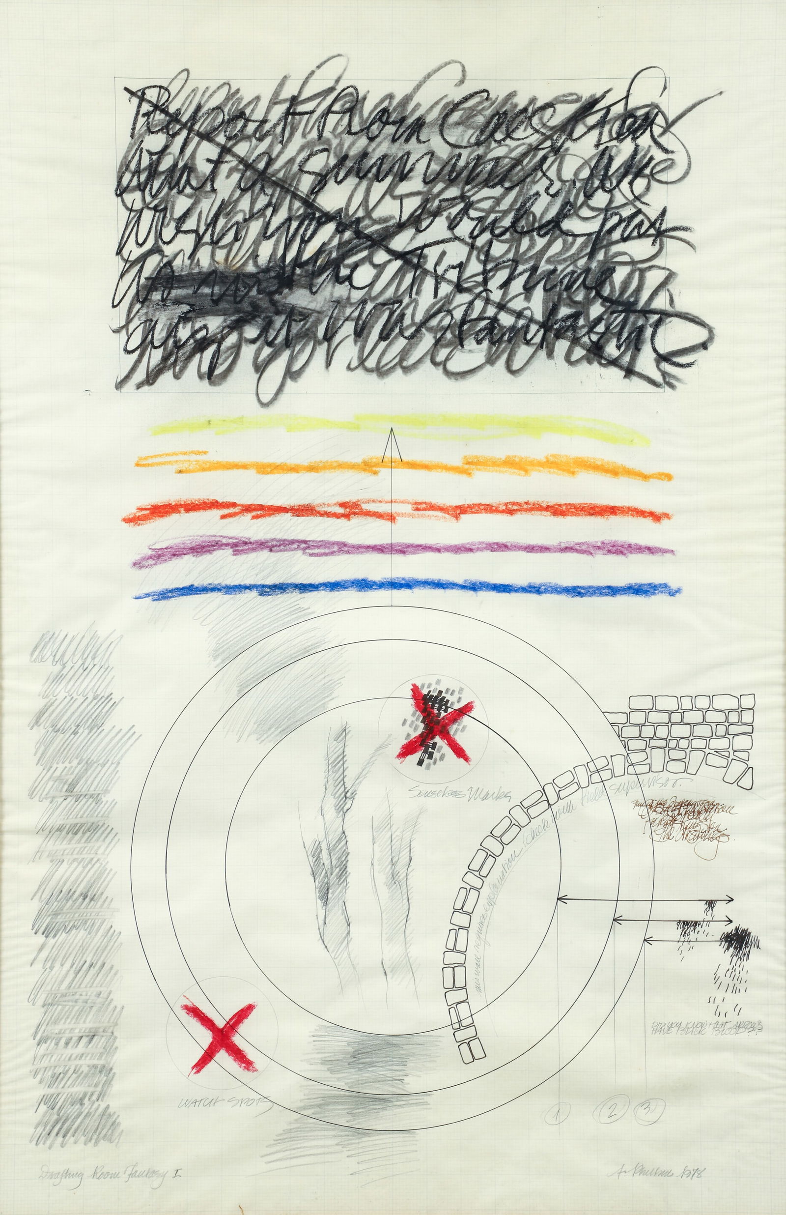 Anne Philbin Drafting Room Fantasy Drawing 1978 (1 of 4)