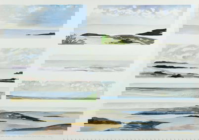 Lucy Sallick 1982 watercolor multiple views of Maine Seacoast