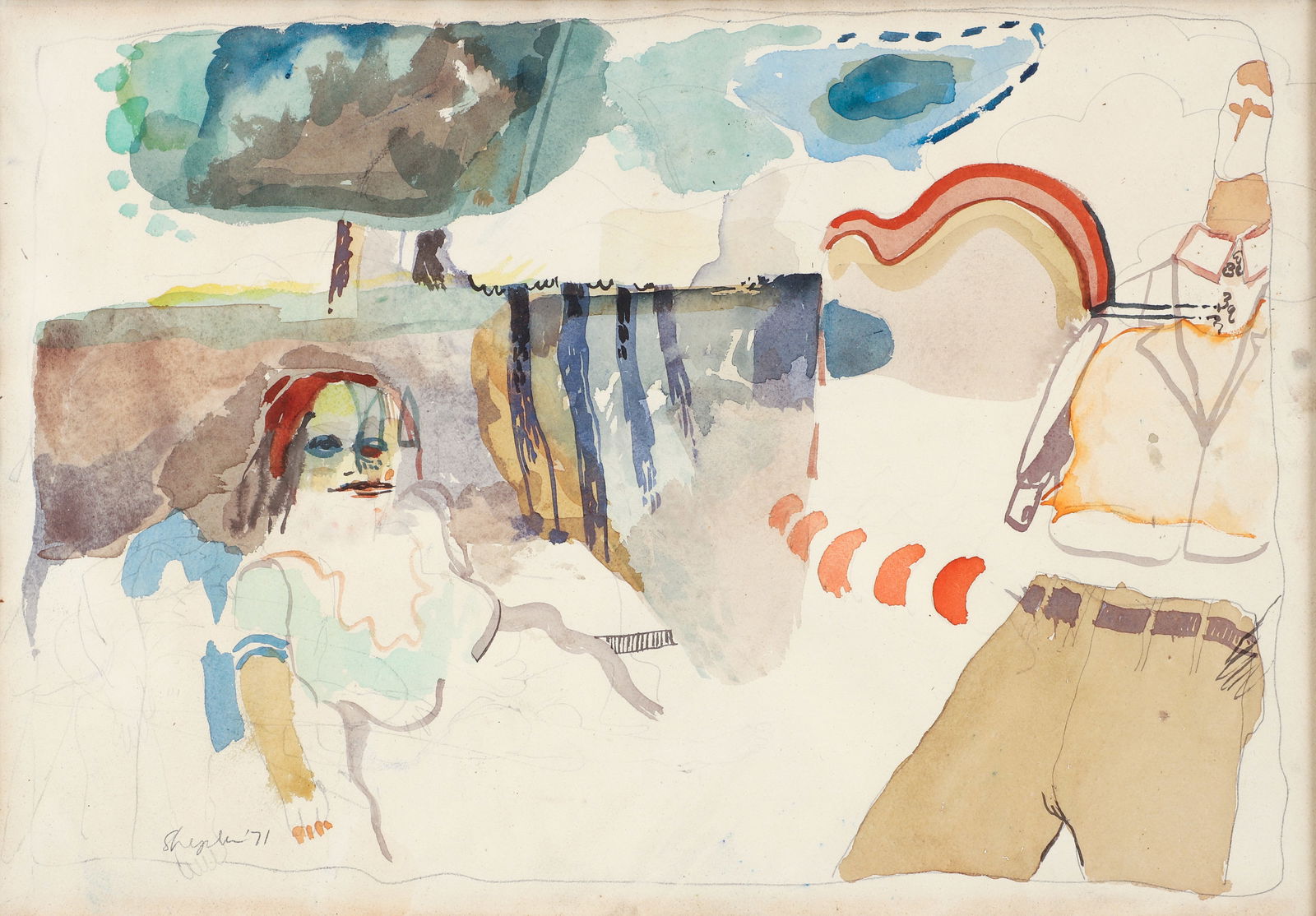 Joseph Shepler Watercolor 1971 (1 of 3)