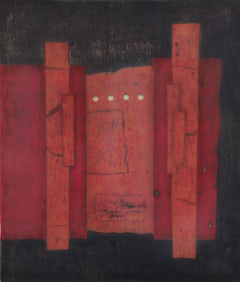 Hiroyuki Tajima 1973 color woodblock Red Mansion