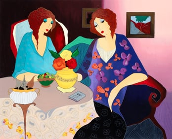Itzchak Tarkay Lunch Time Color Serigraph