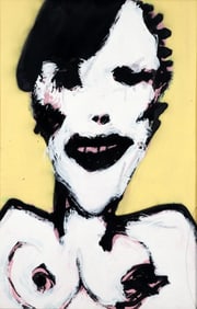 Nick Vukmanovich painting on paper Half Length Nude
