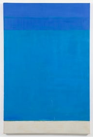 20th Century Blue Abstract Oil on Canvas
