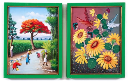 2 Haitian Paintings Michelet Edouard and Alan Estime