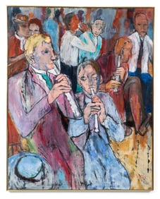 Louise Waters Musicians Mixed Media Painting