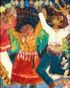Rita Miramontes Celebration in the Garden Oil Painting 1991