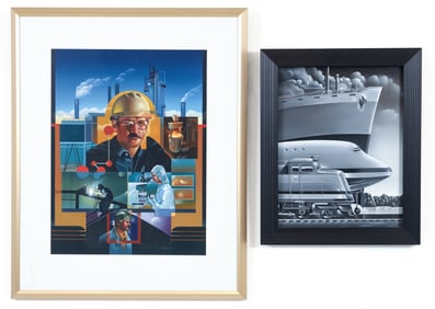 2 David M. Bowers Transportation and Industrial Paintings/Illustrations