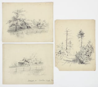 Lila Hetzel 3 Original Drawings of Central Pennsylvania