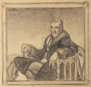 Malcolm Parcell Father Original Pencil Sketch