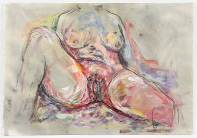 Robert Qualters Charcoal and Gouache Nude 2006