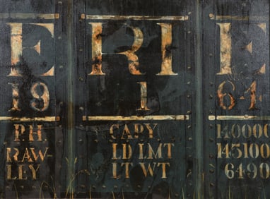 Late 20th/Early 21st Acrylic on Canvas P.H. Rawley Erie Train