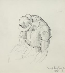 Samuel Rosenberg drawing study for the painting Rest
