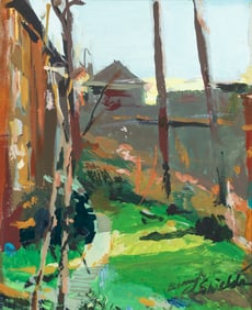 Barry Shields Summer City Scene Work on Paper