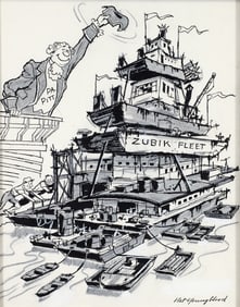 Nat Youngblood Ink Drawing of Infamous Zubik Fleet Barge