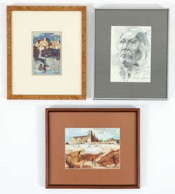 Nat Youngblood Native American Watercolors, Drawing