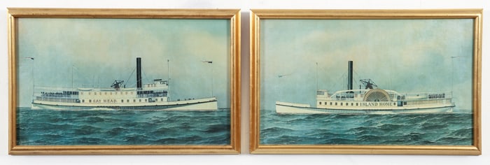 Island Home and Gay Head Nautical Reproductions Oil on Canvas