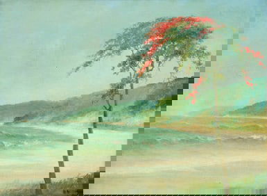 R. Heller Oil on Canvas Beachscape