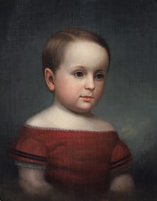 19th Century Portrait of a Child Oil on Canvas