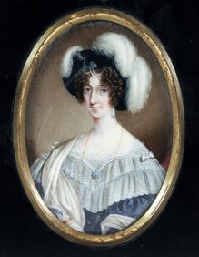 Miniature Portrait of a Lady, Gouache on Bone
