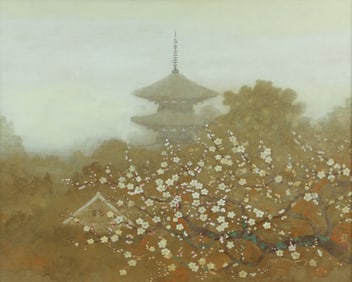 Minoru Inoue Harugasumi Spring Haze Japanese Painting