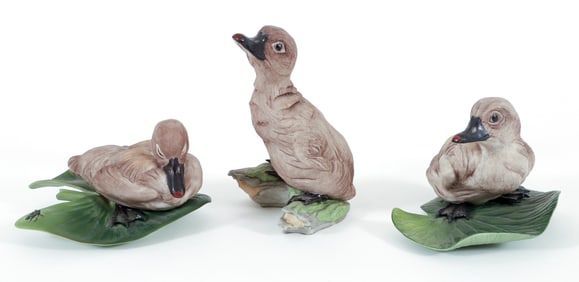 3 Pc Boehm Porcelain Grouping Cygnus Olor Figures