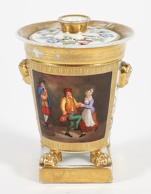 German Potpourri Jar Handpainted Vignette c.1820s