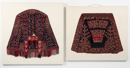 Two Afghanistan embroidered silk Wedding Coats