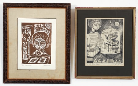 Pair of Irving Amen The Bird Cage and The Student Signed