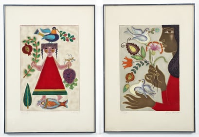 Pair of Irene Awret Signed Prints