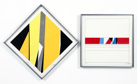 2 Jean Baier 1970s orig screenprint Untitled
