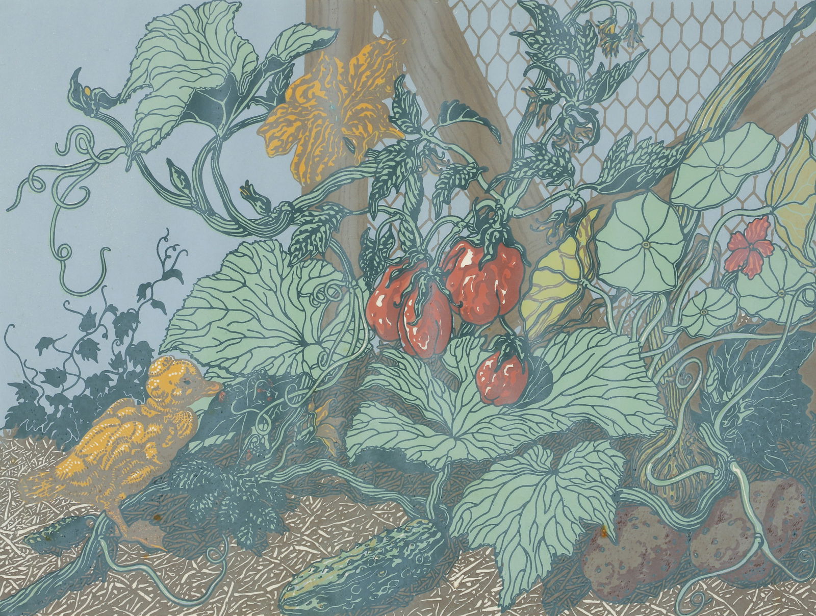 Jack Beal color linocut Garden (1 of 4)