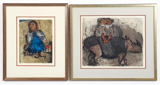 2 Graciela Rodo Boulanger Color Aquatints Signed