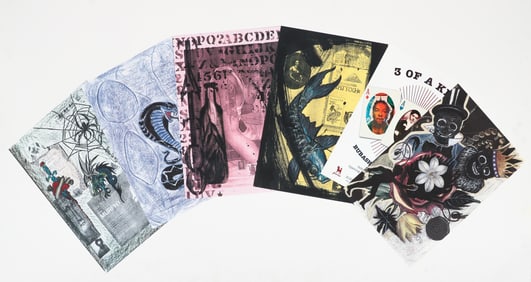 Nick Bubash Set of 5 Prints plus Ed Hardy and Thom deVita Poster