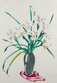 Gary Bukovnik White Iris Spread Monoprint 1981 Signed