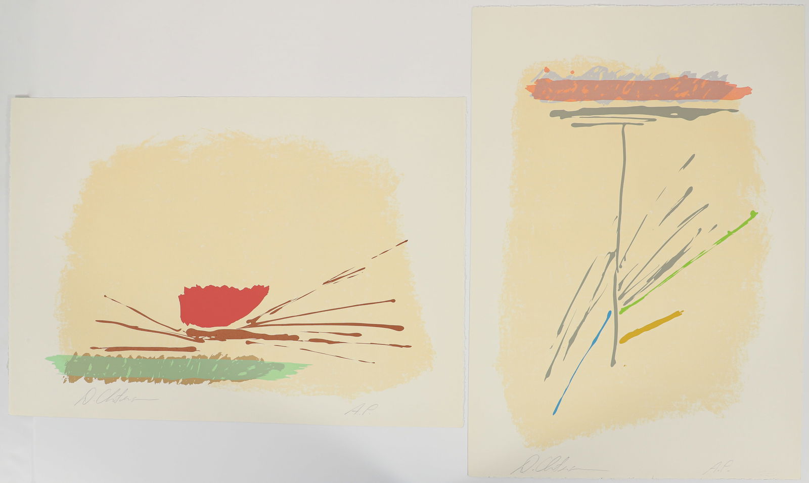 Pair of Dan Christensen 1980 Original Serigraphs Signed (1 of 5)