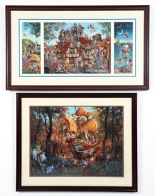 James C. Christensen Pair of Imaginary Tableau Prints