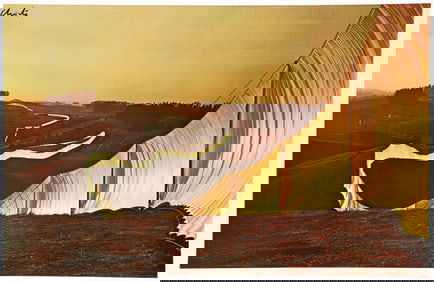 Christo Running Fence Sonoma California Offset Litho Signed