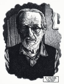 R. Crumb Etching Self Portrait Signed 2020