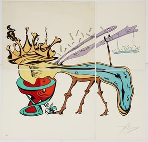 Salvador Dali Royal Insect Metamorphosis Signed Lithograph in 4 pieces