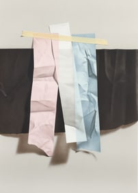 Yrjo Edelmann original lithograph Trompe L'oeil papers