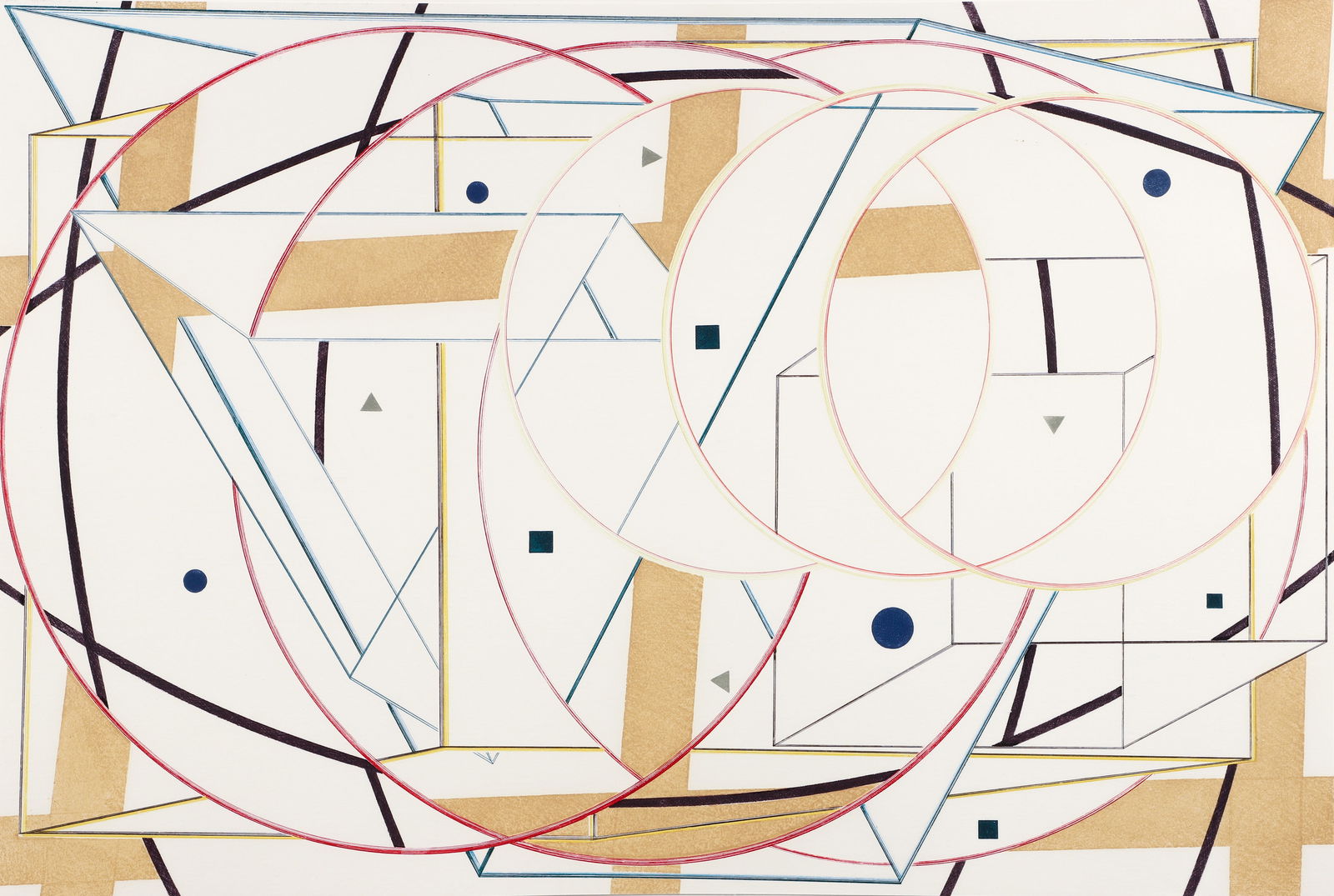 Al Held 1983 color etching Stone Ridge 3 (1 of 2)