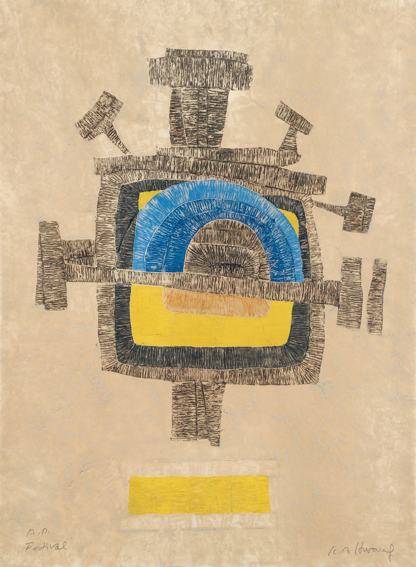 Kyu-Baik Hwang Festival Color Mezzotint Signed (1 of 3)