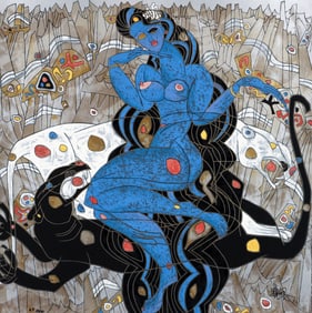Tiefeng Jiang Mountain Ghost 1988 Signed Serigraph