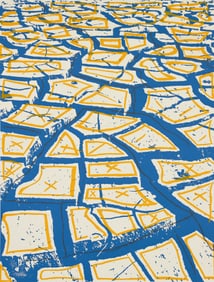 Menashe Kadishman Cracked Earth Silkscreen 1980 Signed