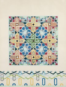 Joyce Kozloff 1977 orig litho Pictures and Borders II