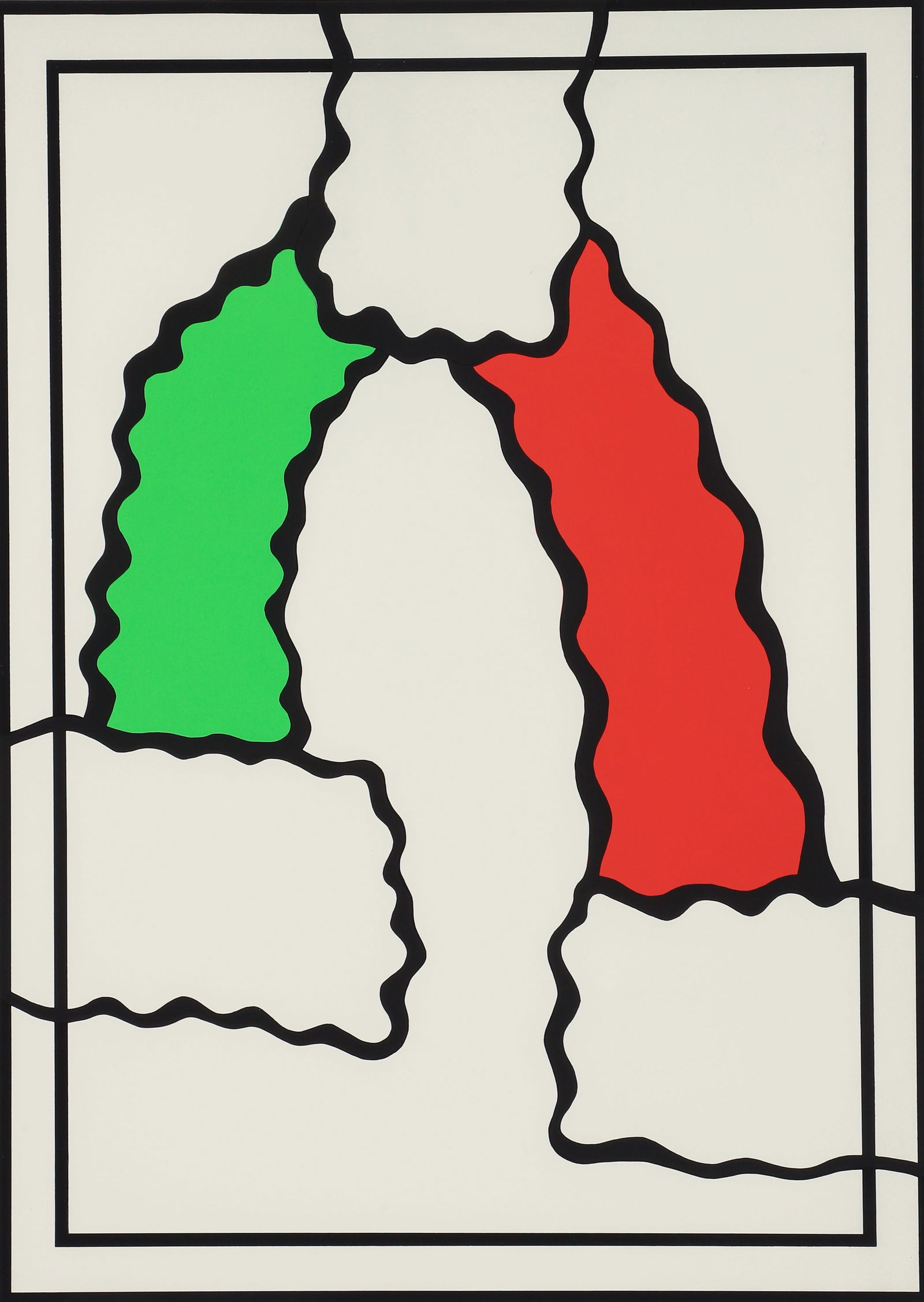 Nicholas Krushenick Big Moose Lake Silkscreen 1980 Signed: Krushenick, Nicholas (American, 1929-1999), Big Moose Lake, 1980, color silkscreen, signed, dated and numbered 83/100 in pencil at lower margin, image size 35 x 25 inches, sheet size 40.75 x 30 inches